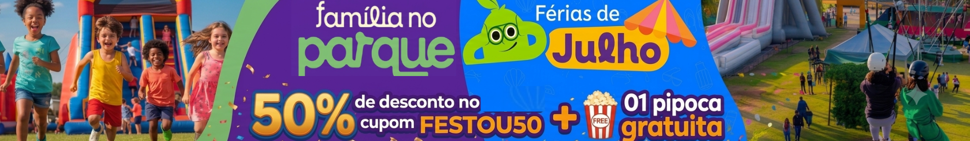 Férias de Julho no Família no Parque - 50% de desconto no Clube Festou