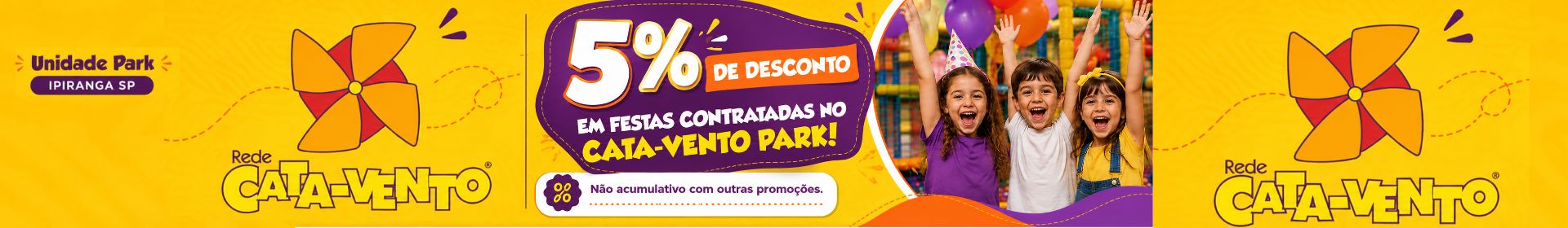 5% DE DESCONTO EM SUA FESTA INFANTIL