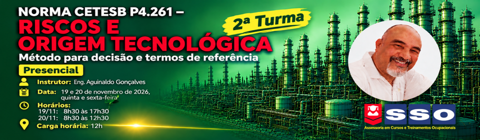 CURSO: NORMA CETESB P4.261 – Risco de Acidente de Origem Tecnológica