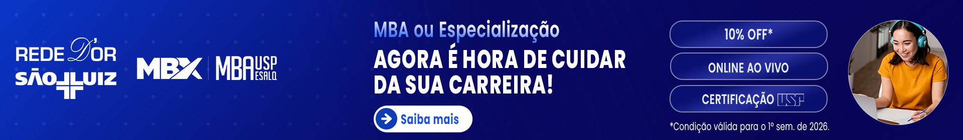 MBAs USP EAD -  descontos de 10% OFF